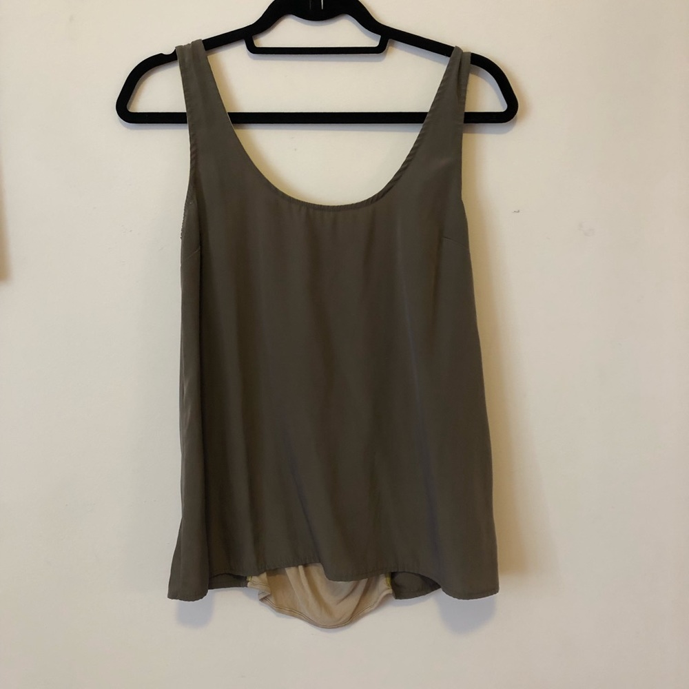 Open back chiffon tank top